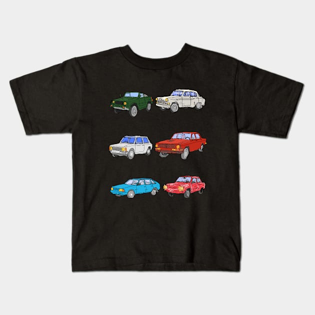 ussr cars Kids T-Shirt by Antho